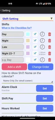 Shift Schedule android App screenshot 2