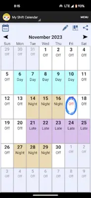 Shift Schedule android App screenshot 3
